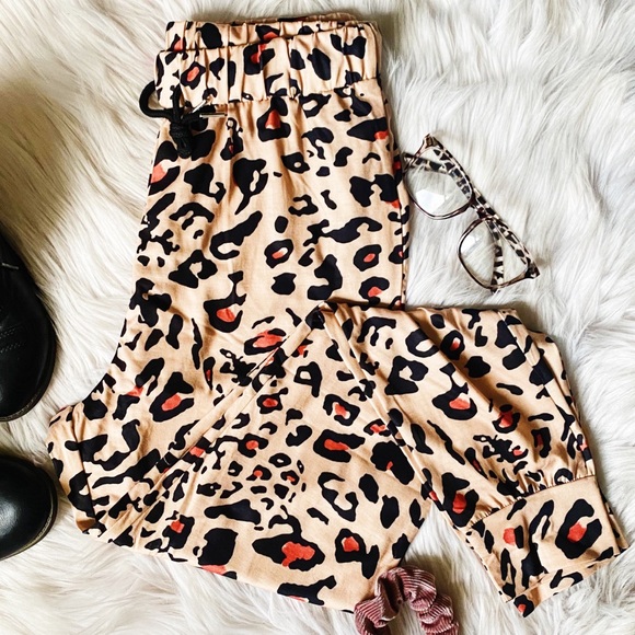 Waterschic Pants - Waterschic Soft Cheetah Joggers Tan & Black Small